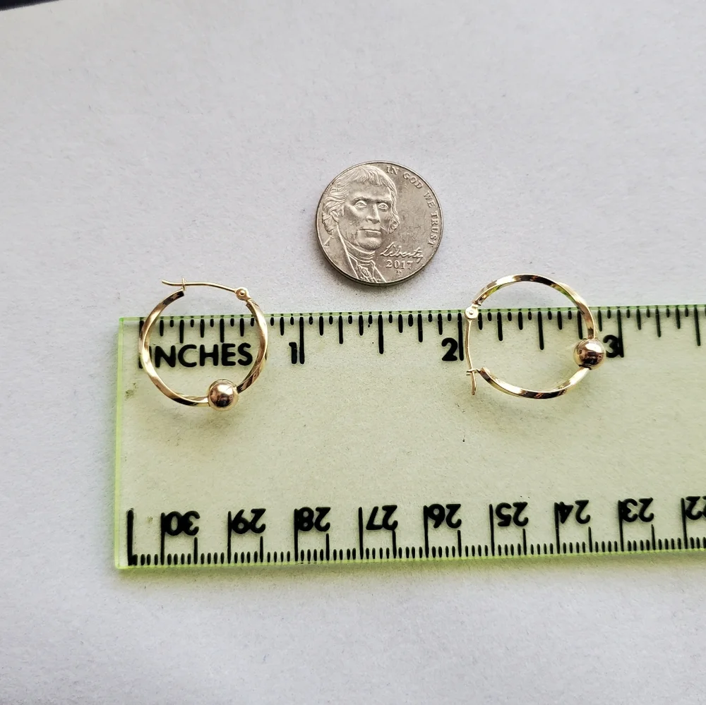 10K Yellow Gold Hoop Earrings - Picture 13 of 14